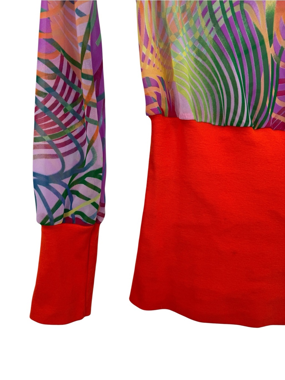 Vintage Gianni Versace 80s/90s Off the Shoulder Sheer Long Sleeve Blouse S - Picture 3 of 9